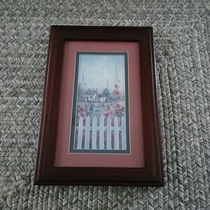 Glynda Turley Framed Art Print House with White Picket Fence Country Farmhouse